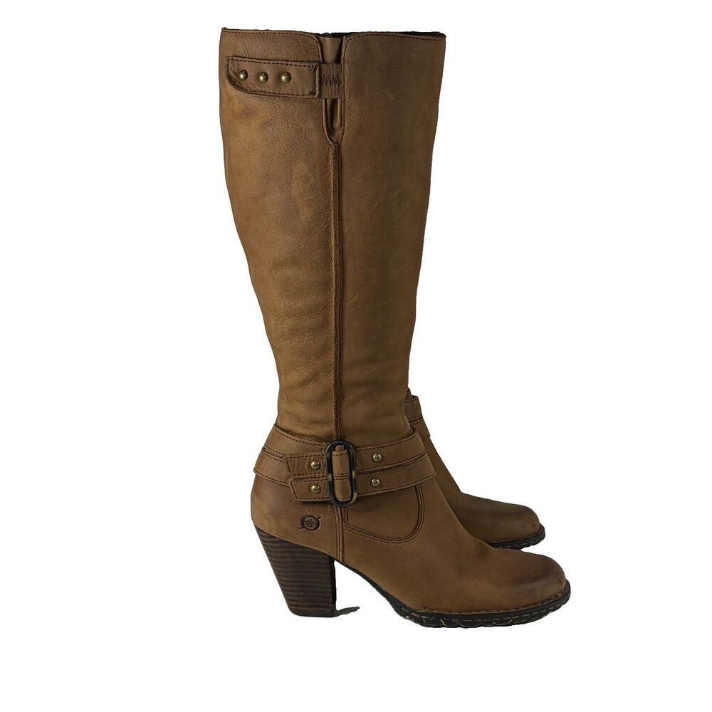 BORN Nolah BRAND EQUESTRIAN LEATHER Tall Brown Leather RIDING BOOTS Size 6